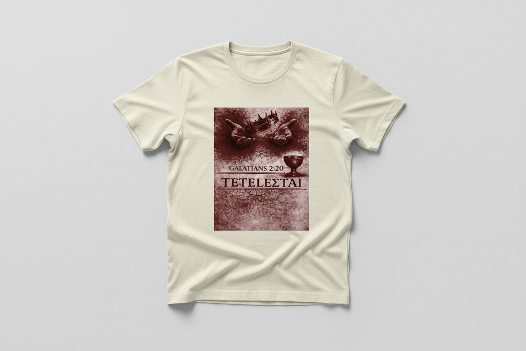 Cream T-Shirt Mockup - Galatians 2:20