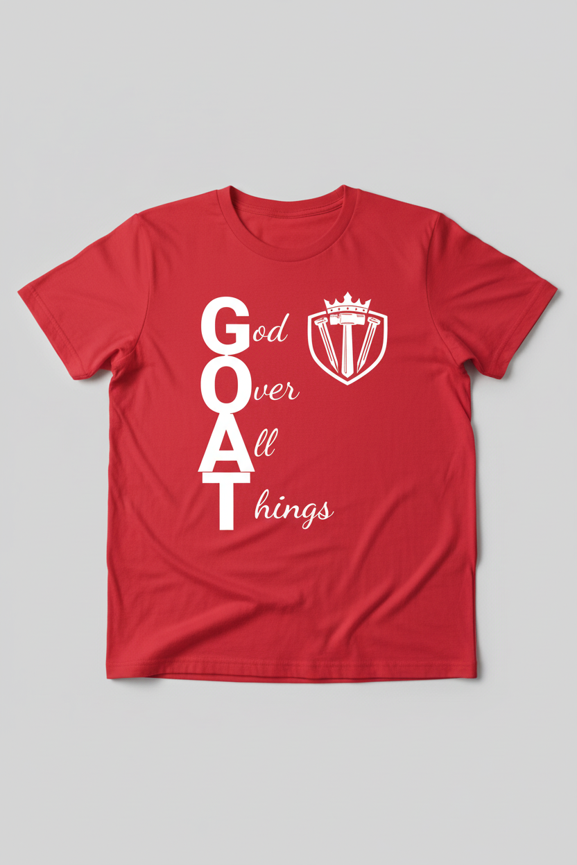 GOAT Red White Text Mockup